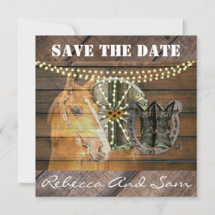 Western Hoefijzer zwoegwiel Cowboy Boots Save The Date