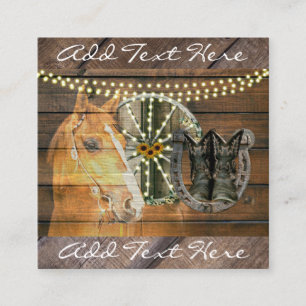 Western Hoefijzer zwoegwiel Cowboy Boots Vierkante Visitekaartje