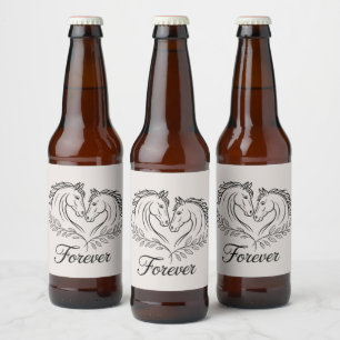 Western Horse Country Elegant Rustiek Huwelijk Bier Etiket