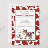 Western Horse Cow Print Die Cut Invitation (Devant)