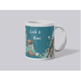 Western Horse Floral Mug – Navy Koffiemok
