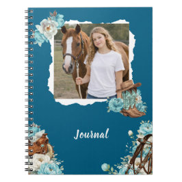 Western Horse Floral Personalized Notebook Notitieboek