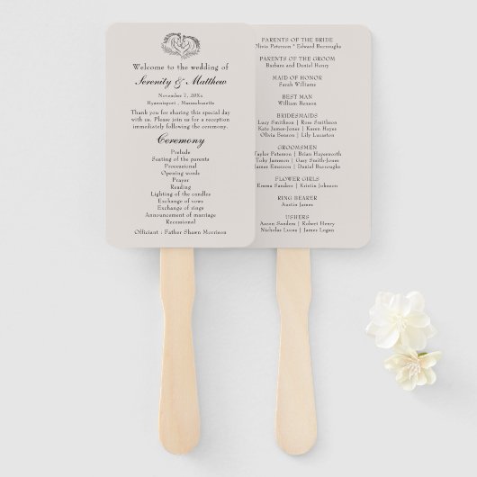 Western Horse Rustic Country Wedding Program  Handwaaier (Voorkant en achterkant)