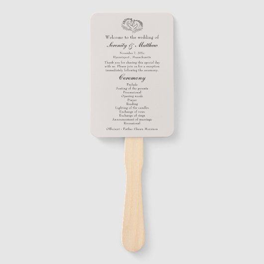 Western Horse Rustic Country Wedding Program  Handwaaier (Voorkant)