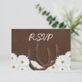 Western Horseshoes Wedding Carte de réponse RSVP (Debout devant)