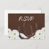 Western Horseshoes Wedding Carte de réponse RSVP (Devant / Derrière)