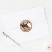 Western huwelijk ronde sticker (Envelop)
