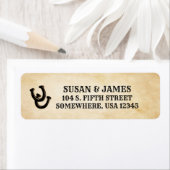 Western huwelijksthema Terugzendadres label (Insitu)