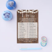 Western I Spy Country Weddenschap Reception Game K Flyer (Enkel)