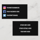 Western Instagram Twitter Facebook Visitekaartje (Voorkant / Achterkant)