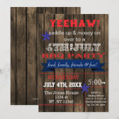 Western Juillet 4 BBQ Fête de fêtes Invitation (Devant / Derrière)