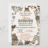 Western Kerst Hoedown Party Kaart (Voorkant)