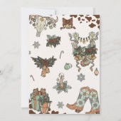 Western Kerst Hoedown Party Kaart (Achterkant)