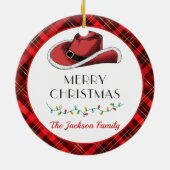 Western Kerst Pet Party Keramisch Ornament (Achterkant)