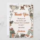 Western kerstfeest bedankje kaart (Voorkant)