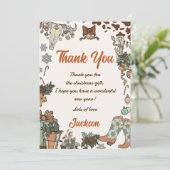 Western kerstfeest bedankje kaart (Staand voorkant)