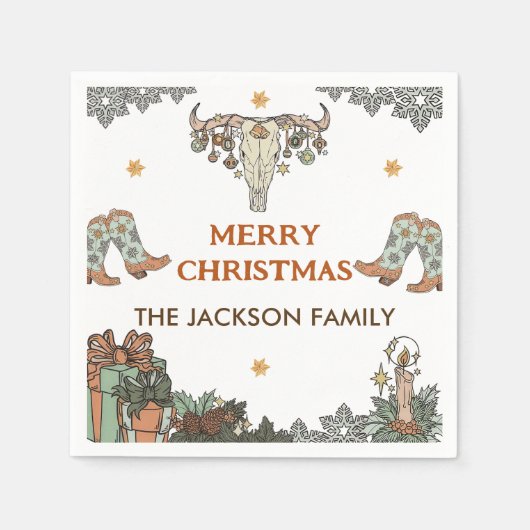 Western kerstfeest servet (Voorkant)