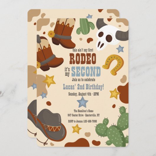 Western Kind Verjaardagsfeestuitnodiging Kaart (Voorkant / Achterkant)