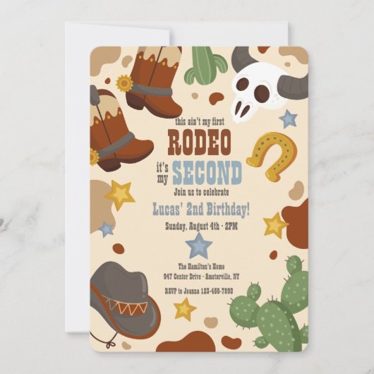 Western Kind Verjaardagsfeestuitnodiging Kaart (Voorkant)