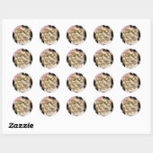 Western Koeienhuid Roze Wit Zwart Koeienhuid Ronde Sticker (Vel)