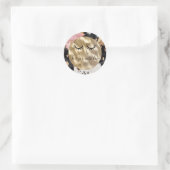 Western Koeienhuid Roze Wit Zwart Koeienhuid Ronde Sticker (Tas)