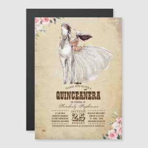 Western Land 15e verjaardag Quinceañera Magnetische Uitnodiging