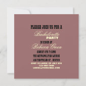 western land bachelorette : retro cowgirl kaart (Achterkant)