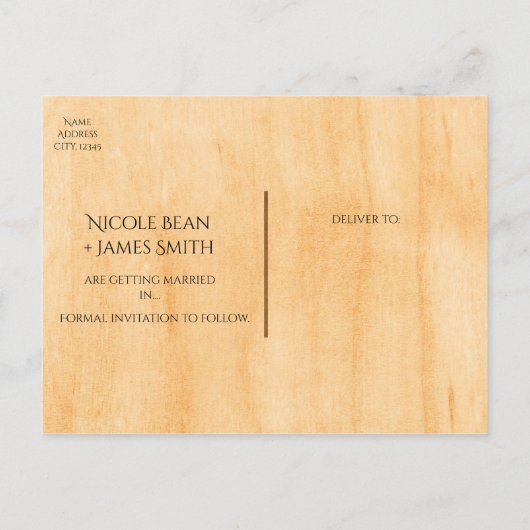 Western land bruiloft opslaan van de datum aankondigingskaart (Achterkant)