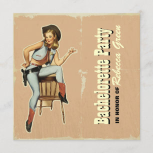 western land cowboy bachelorette kaart