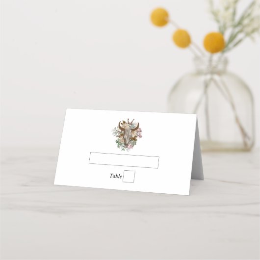 Western Land Cowboy Boho Koe Schedel Huwelijk (Voorkant)