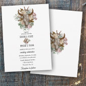 Western Land Cowboy Boho Koe Schedel Huwelijk Kaart