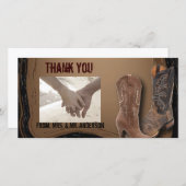 western land cowboy bruiloft bedankkaart (Voorkant / Achterkant)