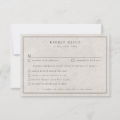 Western land cowboy bruiloft maaltijd keuzes RSVP (Achterkant)