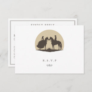 Western land cowboy bruiloft maaltijd keuzes RSVP