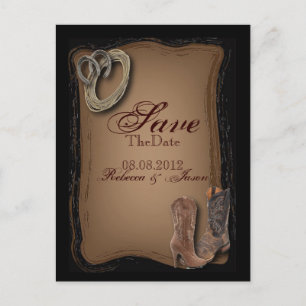 western land cowboy bruiloft met uitzondering van aankondigingskaart