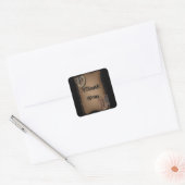 western land cowboy bruiloft vierkante sticker (Envelop)
