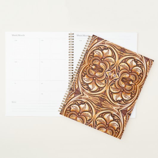 Western land cowboy lederen patroon Planner (Display)