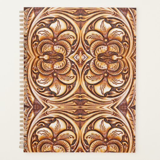 Western land cowboy lederen patroon Planner (Voorkant)
