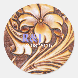  Western land cowboy-leren Ronde Sticker