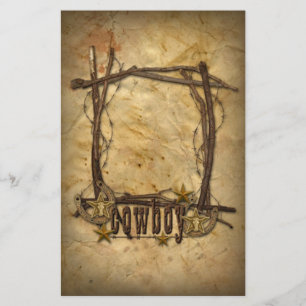 western land cowboy twigs lijst briefpapier