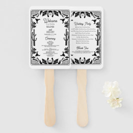 Western Land Cowboy Wedding Order of Service Handwaaier