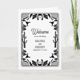 Western Land Cowboy Wedding Order of Service Programma