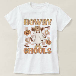 Western Land Cowgirl Howdy Ghouls Halloween T-shirt