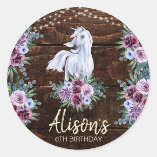 Western land Cowgirl Pat Birthday Ronde Sticker