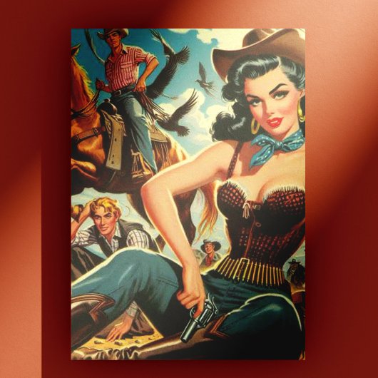  Western Land Girl Briefkaart