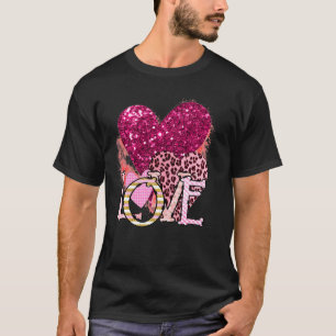Western land Leopard Hearts Love Cowgirl Valent T-shirt