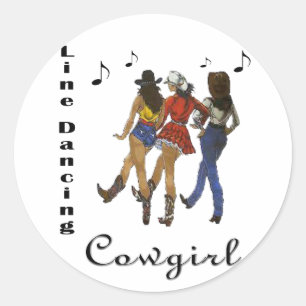 Western land "Line Dansende Cowgirl" stickers