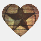 Western land Primitief Barn Wood Texas Star Hart Sticker (Voorkant)