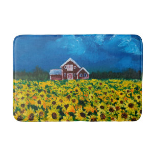 western land - roodbaars zomerzonnebloem badmat
