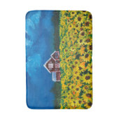 western land - roodbaars zomerzonnebloem badmat (Voorkant Verticaal)